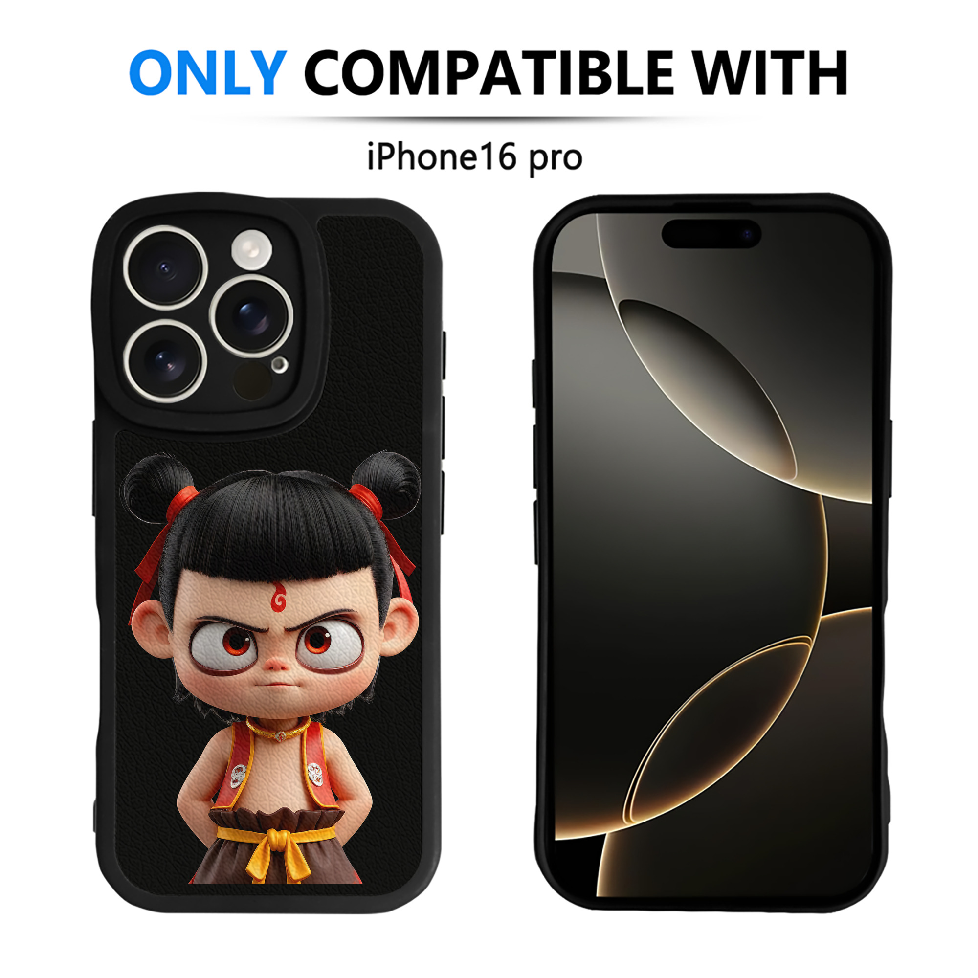 （画像用） Ne Zha 2 ナタ 魔童の大暴れ 【iPhone 16シリーズ対応】シリコンスマホケース（レザー調） 材質：シリコン